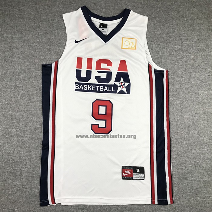 Camiseta USA 1992 Michael Jordan NO 9 Blanco